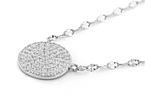 White Cubic Zirconia Rhodium Over Sterling Silver Necklace 0.63ctw