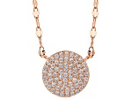 Cubic Zirconia 18k Rose Gold Over Sterling Silver Necklace 0.63ctw