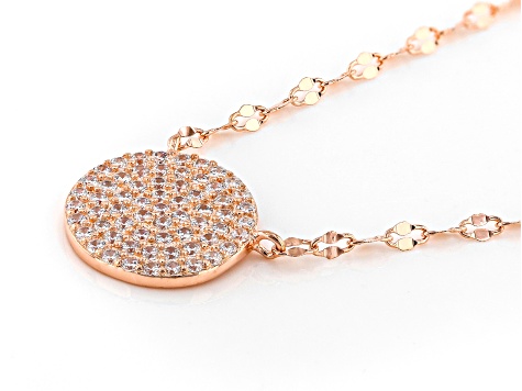 Cubic Zirconia 18k Rose Gold Over Sterling Silver Necklace 0.63ctw