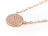 Cubic Zirconia 18k Rose Gold Over Sterling Silver Necklace 0.63ctw