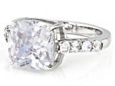 White Cubic Zirconia Rhodium Over Sterling Silver Ring (4.35ctw DEW)
