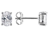 White Cubic Zirconia Rhodium Over Silver Ring and Earrings Set (4.89ctw DEW)