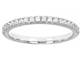 White Cubic Zirconia Rhodium Over Silver Ring With Bands Set (2.56ctw DEW)