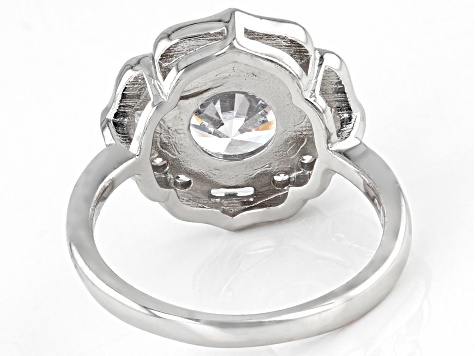 White Cubic Zirconia Rhodium Over Silver Ring (3.10ctw DEW)