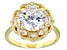 White Cubic Zirconia 18k Yellow Gold Over Silver Ring