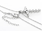 White Cubic Zirconia Rhodium Over Sterling Silver Cross Pendant with Chain (1.63ctw DEW)