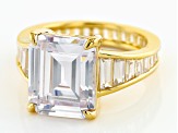 White Cubic Zirconia 18k Yellow Gold Over Sterling  Silver Ring (8.87ctw DEW)