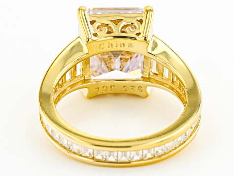 White Cubic Zirconia 18k Yellow Gold Over Sterling Silver Ring (8.87ctw DEW)