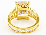 White Cubic Zirconia 18k Yellow Gold Over Sterling  Silver Ring (8.87ctw DEW)