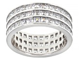 White Cubic Zirconia Rhodium Over Sterling Silver Ring 5.40ctw