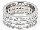 White Cubic Zirconia Rhodium Over Sterling Silver Ring 5.40ctw