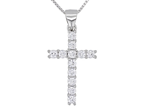 White Cubic Zirconia Rhodium Over Sterling Silver Pendant With Chain 1.73ctw