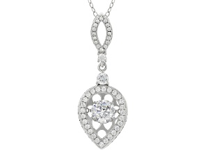 White Cubic Zirconia Rhodium Over Silver Dancing Bella Pendant With Chain 2.38ctw