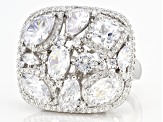White Cubic Zirconia Rhodium Over Sterling Silver Ring 6.34ctw