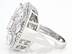 White Cubic Zirconia Rhodium Over Sterling Silver Ring 6.34ctw