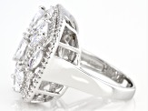 White Cubic Zirconia Rhodium Over Sterling Silver Ring 6.34ctw