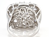 White Cubic Zirconia Rhodium Over Sterling Silver Ring 6.34ctw