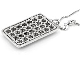 White Cubic Zirconia Rhodium Over Sterling Silver Dog Tag Pendant With Chain 6.01ctw