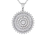 White Cubic Zirconia Rhodium Over Silver Pendant With Chain 6.02ctw