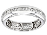 White Cubic Zirconia Rhodium Over Sterling Silver Ring 0.60ctw