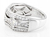 White Cubic Zirconia Rhodium Over Sterling Silver Ring 1.31ctw