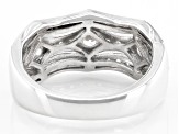 White Cubic Zirconia Rhodium Over Sterling Silver Ring 1.31ctw