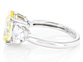 Yellow And White Cubic Zirconia Platinum Over Sterling Silver Ring 5.84ctw