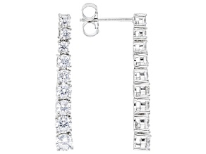 White Cubic Zirconia Rhodium Over Sterling Silver Earrings 4.20ctw