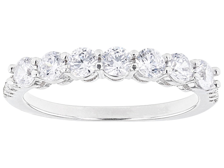 White Cubic Zirconia Rhodium Over Sterling Silver Ring 1.34ctw