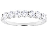 White Cubic Zirconia Rhodium Over Sterling Silver Ring 1.34ctw