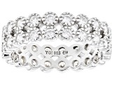 White Cubic Zirconia Rhodium Over Sterling Silver Ring 2.40ctw