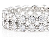 White Cubic Zirconia Rhodium Over Sterling Silver Ring 2.40ctw
