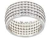 White Cubic Zirconia Rhodium Over Sterling Silver Ring 4.49ctw