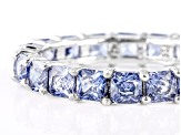 Blue Cubic Zirconia Rhodium Over Sterling Silver Ring 4.60ctw