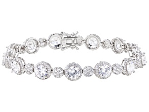 White Cubic Zirconia Rhodium Over Sterling Silver Bracelet 21.26ctw