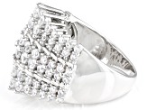 White Cubic Zirconia Rhodium Over Sterling Silver Ring 2.96ctw