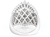 White Cubic Zirconia Rhodium Over Sterling Silver Ring 2.96ctw
