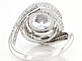 White Cubic Zirconia Rhodium Over Sterling Silver Ring 7.13ctw
