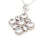White Cubic Zirconia Rhodium Over Sterling Silver Pendant With Chain 8.78ctw