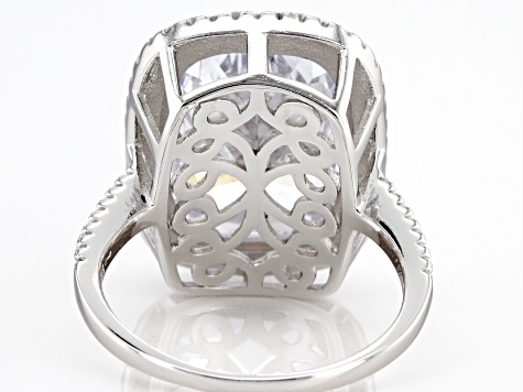 White Cubic Zirconia Rhodium Over Sterling Silver Ring 15.44ctw