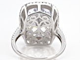 White Cubic Zirconia Rhodium Over Sterling Silver Ring 15.44ctw