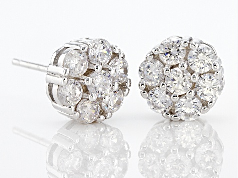 White Cubic Zirconia Rhodium Over Sterling Silver Earrings 2.52ctw