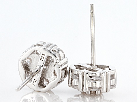Radiance by Absolute™ Sterling Silver Safety Pin Pavé Earrings