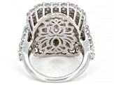 White Cubic Zirconia Platinum Over Sterling Silver Ring 16.32ctw