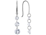 Multi Color Cubic Zirconia Rhodium Over Sterling Silver Earrings Set of 4 18.80ctw