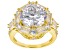White Cubic Zirconia 18k Yellow Gold Over Sterling Silver Ring 13.60ctw