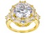 White Cubic Zirconia 18k Yellow Gold Over Sterling Silver Ring 13.60ctw