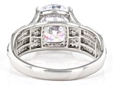 Aurora Borealis And White Cubic Zirconia Rhodium Over Sterling Silver Ring 11.06ctw