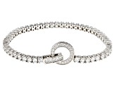 White Cubic Zirconia Platinum Over Sterling Silver Bracelet 6.64ctw