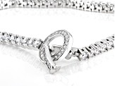 White Cubic Zirconia Platinum Over Sterling Silver Bracelet 6.64ctw